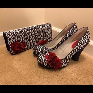 Ruby Shoo matching heels and handbag